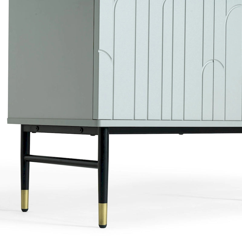 Buffet bahut moderne gris à 4 portes