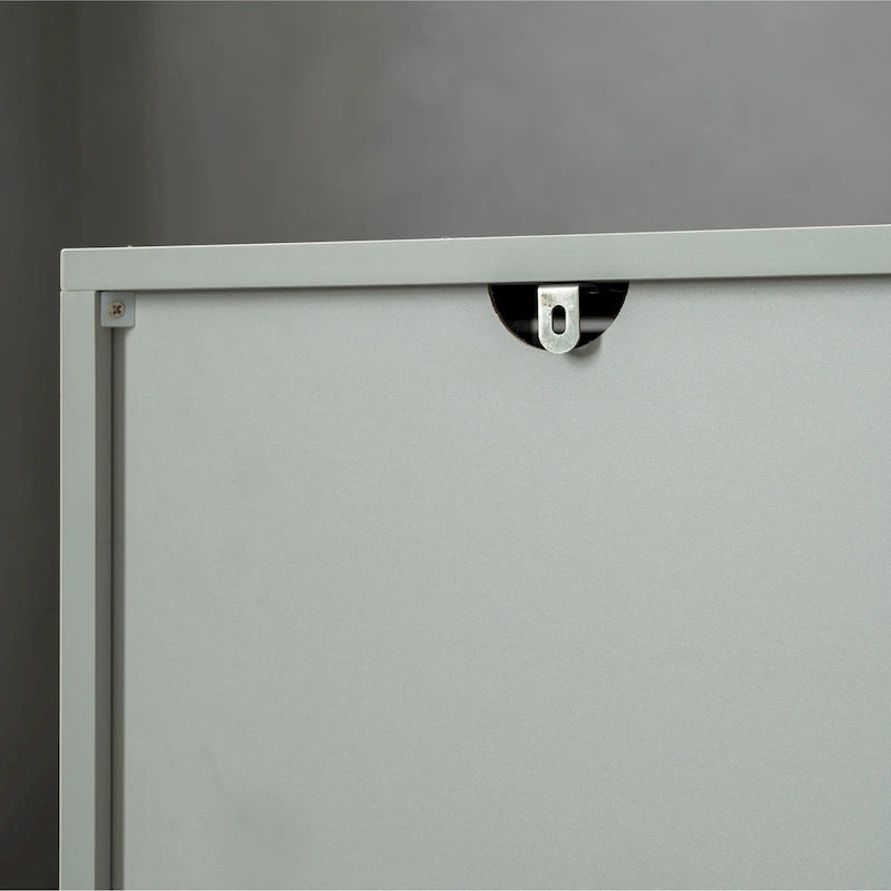 Buffet bahut moderne gris à 4 portes