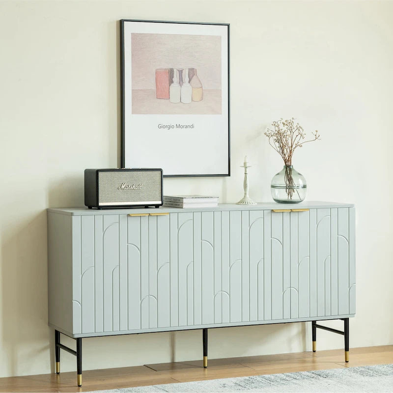 Buffet bahut moderne gris à 4 portes