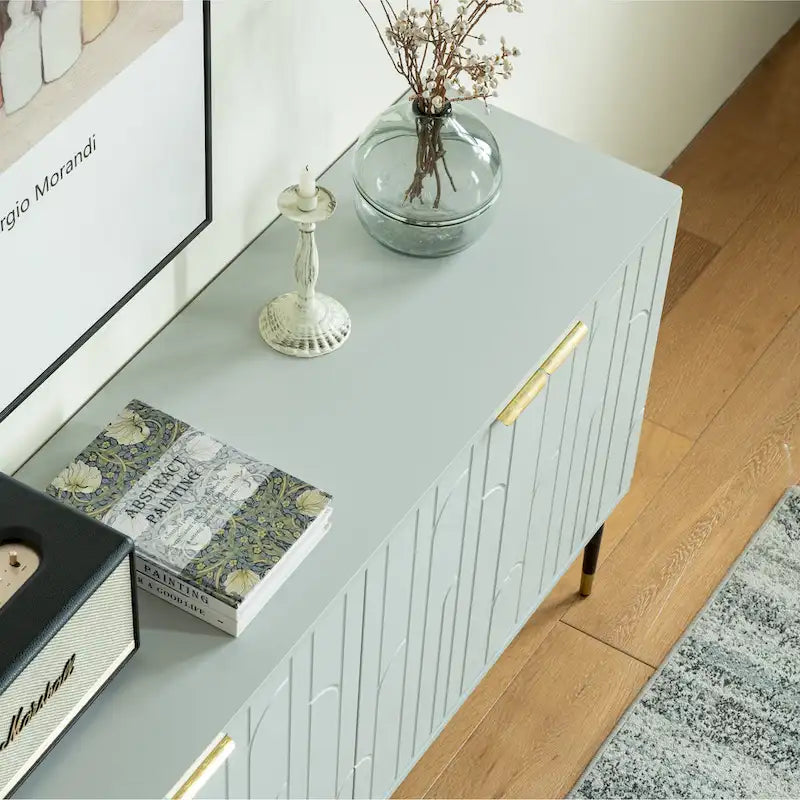 Buffet bahut moderne gris à 4 portes