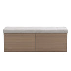 49 Banc de rangement pour chaussures, meuble à chaussures d'entrée, pouf de rangement avec coussin rembourré et portes doubles pour entrée, chambre à coucher