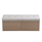 49 Banc de rangement pour chaussures, meuble à chaussures d'entrée, pouf de rangement avec coussin rembourré et portes doubles pour entrée, chambre à coucher