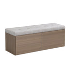 49 Banc de rangement pour chaussures, meuble à chaussures d'entrée, pouf de rangement avec coussin rembourré et portes doubles pour entrée, chambre à coucher