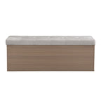 49 Banc de rangement pour chaussures, meuble à chaussures d'entrée, pouf de rangement avec coussin rembourré et portes doubles pour entrée, chambre à coucher
