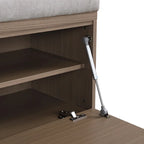 49 Banc de rangement pour chaussures, meuble à chaussures d'entrée, pouf de rangement avec coussin rembourré et portes doubles pour entrée, chambre à coucher