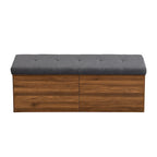 49 Banc de rangement pour chaussures, meuble à chaussures d'entrée, pouf de rangement avec coussin rembourré et portes doubles pour entrée, chambre à coucher