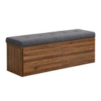 49 Banc de rangement pour chaussures, meuble à chaussures d'entrée, pouf de rangement avec coussin rembourré et portes doubles pour entrée, chambre à coucher