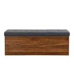 49 Banc de rangement pour chaussures, meuble à chaussures d'entrée, pouf de rangement avec coussin rembourré et portes doubles pour entrée, chambre à coucher