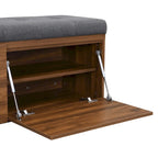 49 Banc de rangement pour chaussures, meuble à chaussures d'entrée, pouf de rangement avec coussin rembourré et portes doubles pour entrée, chambre à coucher
