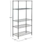 Étagère réglable en fil chromé Storage Cherri à 5 niveaux - 35,4 x 17,7 x 70,9 - 35Px18Px71H