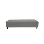 Banc rembourré en cuir véritable, gris et noir, 183 cm