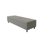 Banc rembourré en cuir véritable, gris et noir, 183 cm