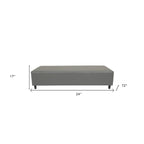 Banc rembourré en cuir véritable, gris et noir, 183 cm