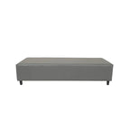 Banc rembourré en cuir véritable, gris et noir, 183 cm