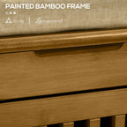 Banc à chaussures avec armoires de rangement, banc d'entrée en bambou avec coussin d'assise, 3 portes