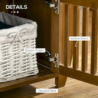 Banc à chaussures avec armoires de rangement, banc d'entrée en bambou avec coussin d'assise, 3 portes