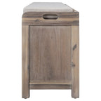 Banc de rangement en bois pour entrée avec 1 panier, 2 tiroirs et coussin amovible