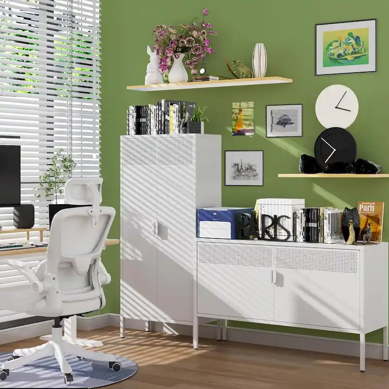 Armoire de rangement alimentaire en métal de 155 cm avec étagères réglables