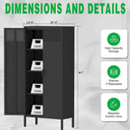 Armoire de rangement alimentaire en métal de 155 cm avec étagères réglables