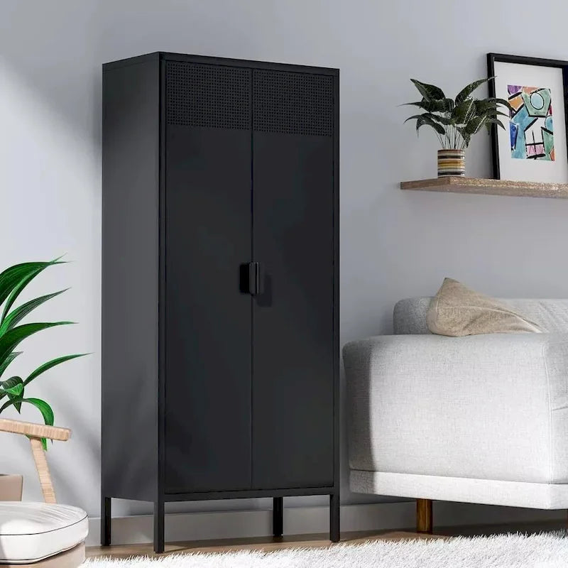 Armoire de rangement alimentaire en métal de 155 cm avec étagères réglables
