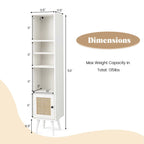 Meuble de rangement fin autoportant en rotin