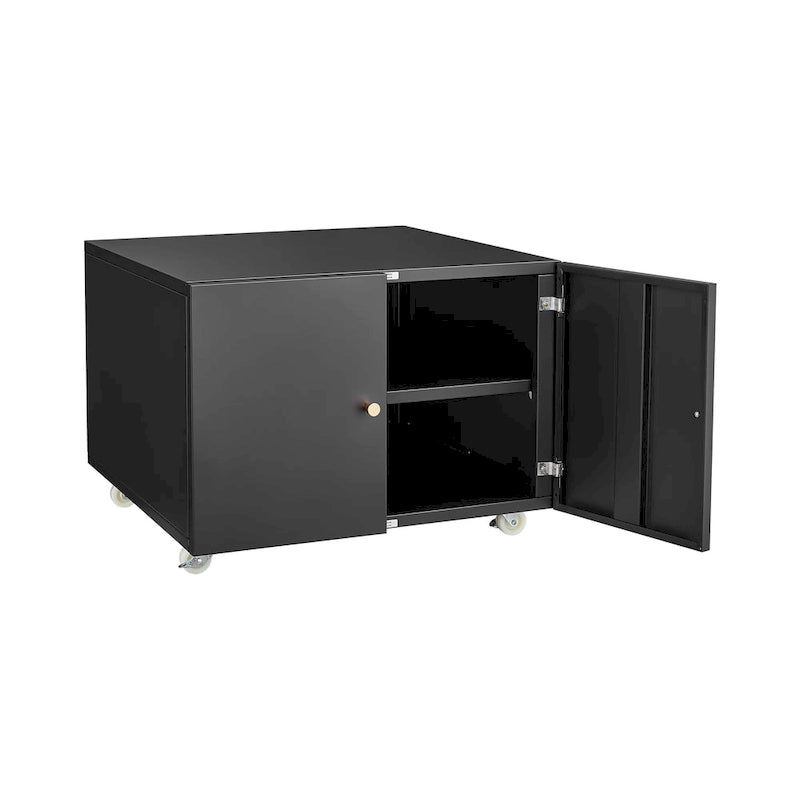 Meuble d'imprimante en acier noir à 2 portes