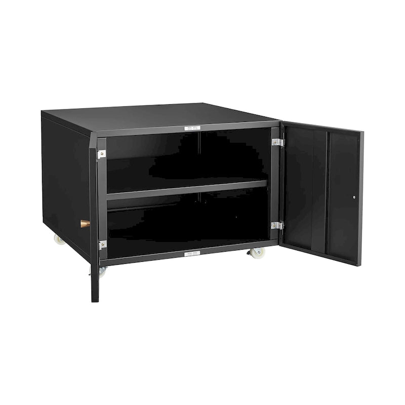 Meuble d'imprimante en acier noir à 2 portes