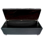 Banc de rangement en lin capitonné diamant