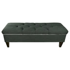 Banc de rangement ottoman long rembourré capitonné en losange