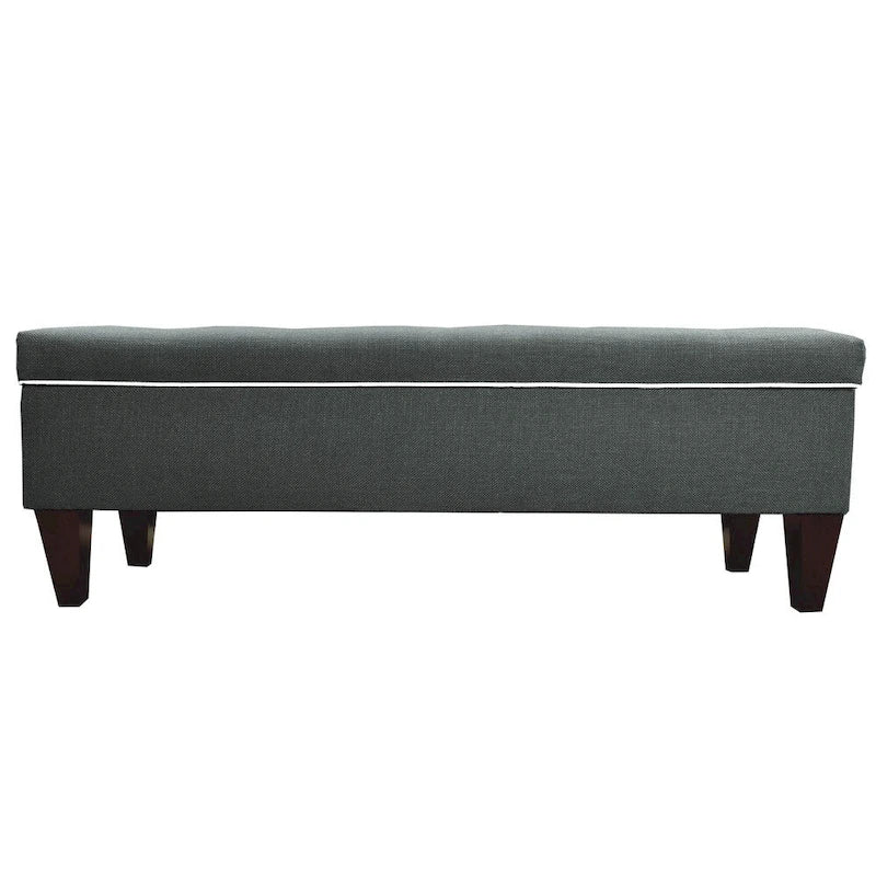 Banc de rangement ottoman long rembourré capitonné en losange