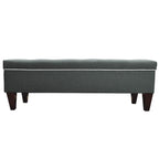 Banc de rangement ottoman long rembourré capitonné en losange