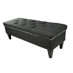 Banc de rangement ottoman long rembourré capitonné en losange
