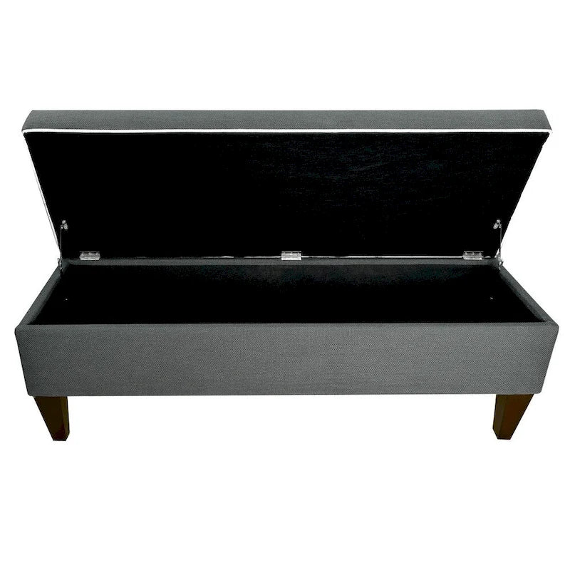 Banc de rangement ottoman long rembourré capitonné en losange