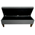 Banc de rangement ottoman long rembourré capitonné en losange