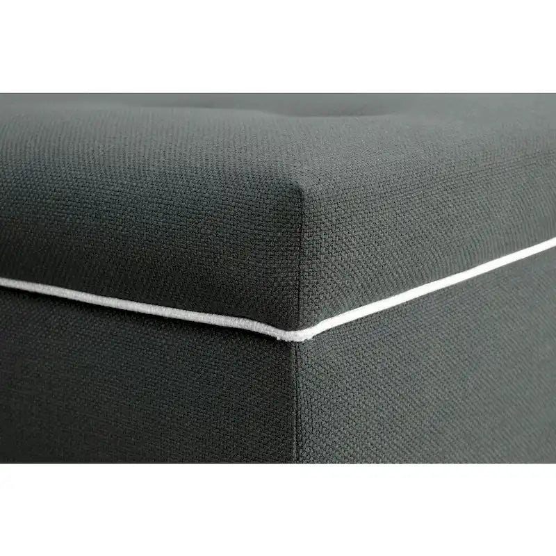 Banc de rangement ottoman long rembourré capitonné en losange