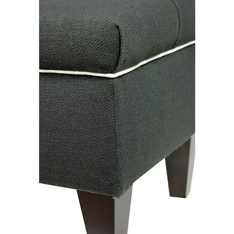 Banc de rangement ottoman long rembourré capitonné en losange