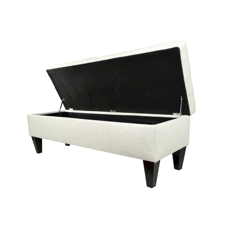 Banc de rangement ottoman long rembourré capitonné en losange