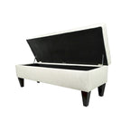 Banc de rangement ottoman long rembourré capitonné en losange
