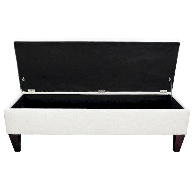Banc de rangement ottoman long rembourré capitonné en losange
