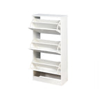 Meuble à chaussures en bois pour entrée, meuble de rangement pour chaussures blanc avec 3 portes basculantes 53,2 x 24 x 109,5 cm