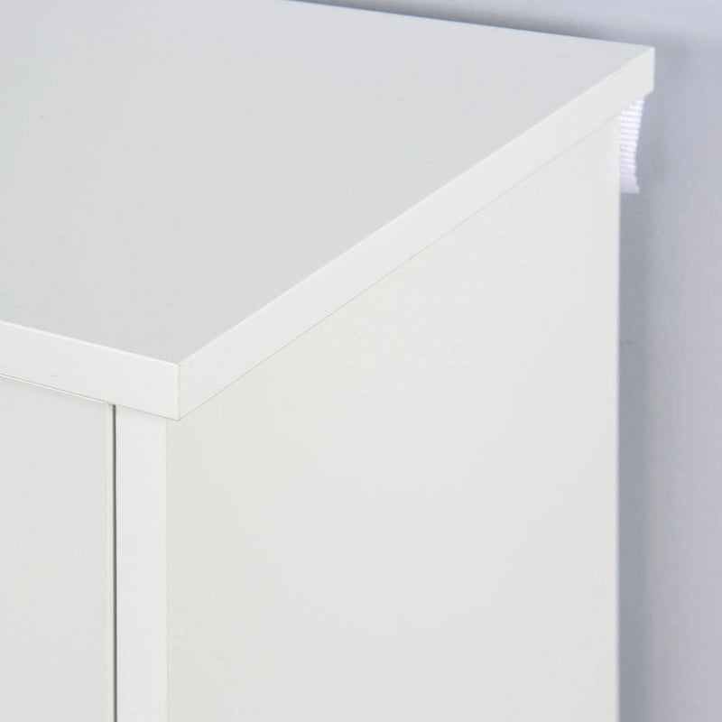 Meuble à chaussures en bois pour entrée, meuble de rangement pour chaussures blanc avec 3 portes basculantes 53,2 x 24 x 109,5 cm