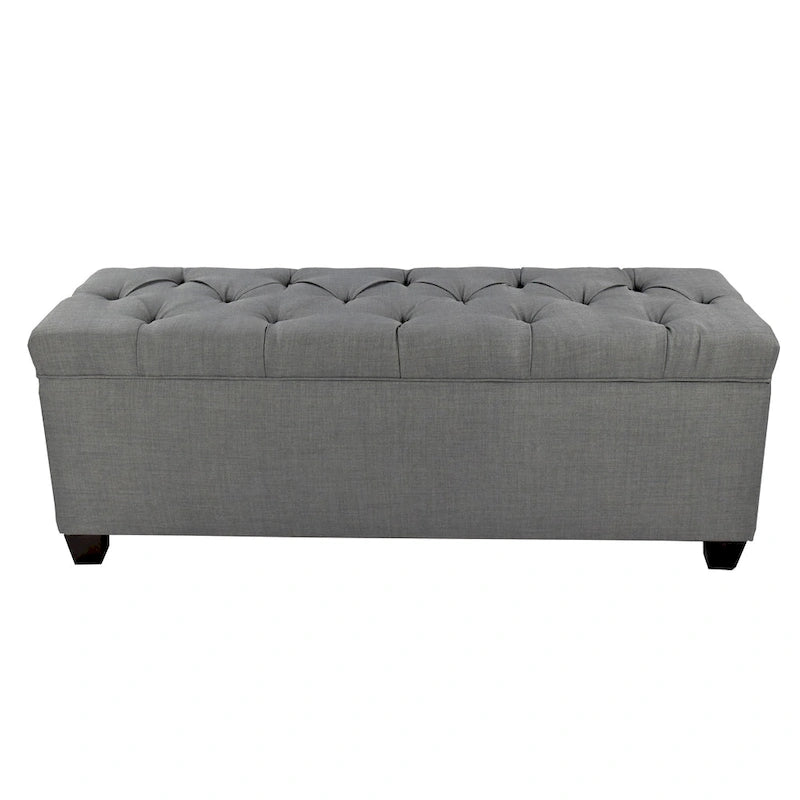 Banc de rangement pour chaussures, capitonné diamant, gris foncé