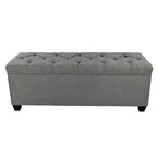 Banc de rangement pour chaussures, capitonné diamant, gris foncé