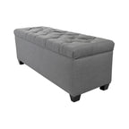 Banc de rangement pour chaussures, capitonné diamant, gris foncé