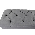 Banc de rangement pour chaussures, capitonné diamant, gris foncé