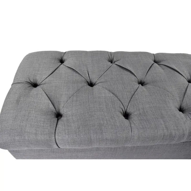 Banc de rangement pour chaussures, capitonné diamant, gris foncé