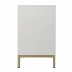 Buffet géométrique sculpté blanc de 102 cm avec deux portes
