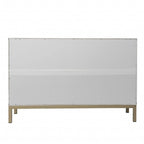 Buffet géométrique sculpté blanc de 102 cm avec deux portes