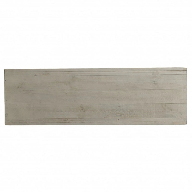 Buffet géométrique sculpté blanc de 102 cm avec deux portes