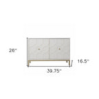 Buffet géométrique sculpté blanc de 102 cm avec deux portes